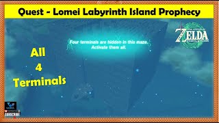 Zelda Tears of the Kingdom  Lomei Labyrinth Island Prophecy  Activate 4 Terminals Special Armor [upl. by Nyroc]