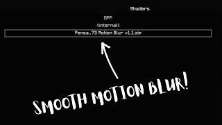 How to get smooth motion blur in Minecraft  Pensa73 Motion Blur v11 Minecraft Shader 189 [upl. by Kirtap]