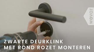 Deurkruk op rond rozet monteren  Deurkruk plaatsen [upl. by Inneg]