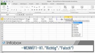 Excel 2010 Mit Excel ein Multiple ChoiceQuiz erstellen [upl. by Anastasius130]