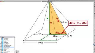 Pythagoras in Pyramiden  Höhe der Pyramide berechnen [upl. by Nettie]