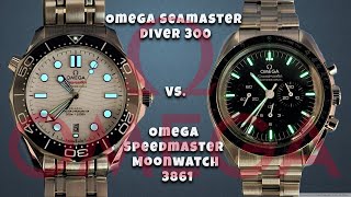 Omega Seamaster Pro Diver 300 vs Speedmaster Professional Moonwatch Hesalite Watch Review [upl. by Dray74]