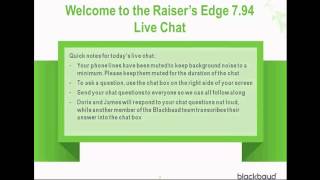 Raisers Edge 794 Live Chat [upl. by Linneman]