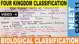 Four Kingdom System of Classification in Hindi  Biological Classification Class 11  NEET 20222023 [upl. by Eislehc]