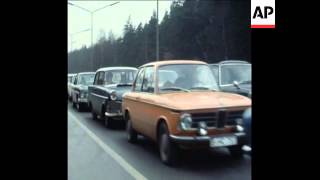 SYND 20121970 QUEUES OF VEHICLES HELD UP AT THE HELMSTEDT CHECKPOINT ON THE BERLIN ACCESS AUTOBAHN [upl. by Treblig]