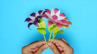 Easy Paper Flower Making  How to Make Paper Flower  StepbyStep Tutorial 🌸✂️  Craft for School [upl. by Remus756]