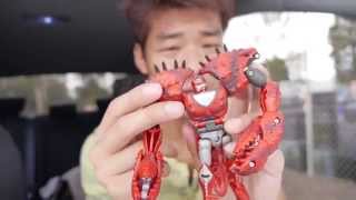 Gimlet Transformers Beast wars Review Japanese Sea clamp Tripredacus lobster 1998 [upl. by Olzsal]