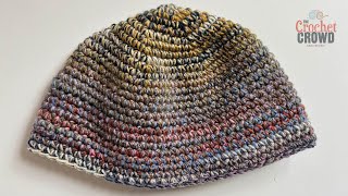 BEGINNER How To Crochet Neutral Mens Beanie Hat [upl. by Dyane376]