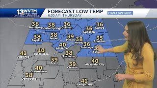 Frost Advisories stretch across North Alabama Thursday morning warmer weather is in the forecast [upl. by Pacorro875]