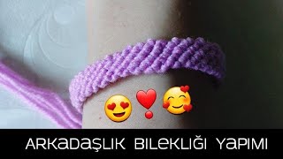 Arkadaşlık Bilekliği Yapımı 😍 Tek Renk İpten Bileklik Yapımı 🎀 Making Friendship Bracelet [upl. by Janelle]