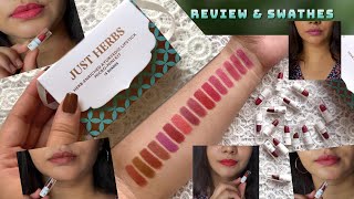 JUST HERBS HERB  ENRICHED lipstick  Micro Mini Kit  Review amp Swatches [upl. by Cooley807]