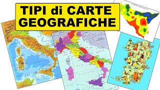 🗺 TIPI di CARTE GEOGRAFICHE  Carta Fisica Politica Tematica e Muta 📚 Geografia [upl. by Amiel]