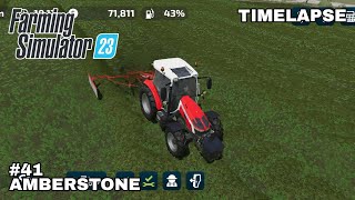 Windrowing amp Baling Grass Collecting  Amberstone  Episode 41  Farming Simulator 23  Timelapse [upl. by Eliga821]