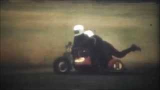 Sidecar Crash Romsey Grass Track Motorcycle Racing Early 1970s 8mm movie [upl. by Ilellan]