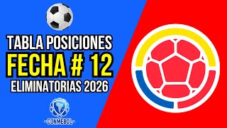 ASÍ VA ⚽🎖️ POSICIONES ELIMINATORIA SUDAMERICANA MUNDIAL 2026  JUGADA LA FECHA 12 [upl. by Anneirb]