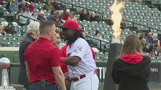 Barnstormers celebrate 22 championship before 23 home opener [upl. by Ragse]