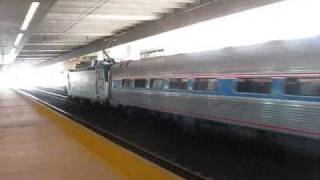 Amtrak trains passing through Secaucus station [upl. by Einahpetse]