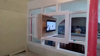 como instalar un closet giratorio en una sala para televisión tablaroca closet drywall [upl. by Trillbee]