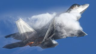 The Iconic F22 Raptor stalling and falling above America’s airshow  4K [upl. by Arrej77]