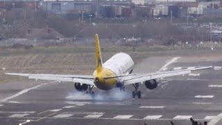 Aborted landing with touchdown in crosswind [upl. by Enilav]