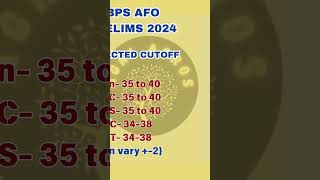 IBPS AFO Prelims 2024 expected cutoff ibps afo pre 2024 expected cutoff ibpsafoprelims ibpsafopre [upl. by Krasnoff72]