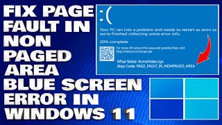 How To Fix Page Fault In Non paged Area Blue Screen Error in Windows 11 Solution [upl. by Lupita]