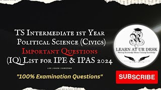 TS Intermediate 1st Year Political Science Civics IQ List for IPE 2024 learnaturdesk [upl. by Chlores698]