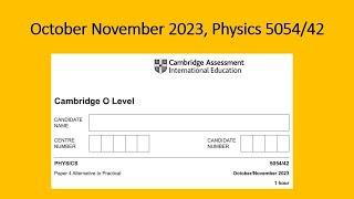 October November 2023 Physics 5054 42 Solution by Ferhan Mazher [upl. by Arutnev]