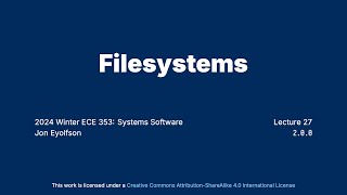 quotFilesystemsquot Operating Systems Course at University of Toronto [upl. by Adah]