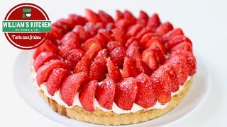 Tarte aux fraises Amandes Mascarpone Citron Vert  Williams Kitchen [upl. by Suoicerp]