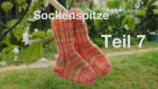 BABYSOCKEN  KINDERSOCKEN STRICKEN  TEIL 7 Die Spitze [upl. by Cornelle667]