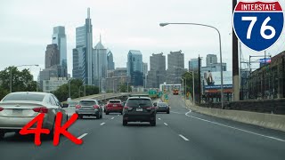 ⁴ᴷ Schuylkill Expressway Interstate 76 eastbound 4K VIDEO [upl. by Enimsaj]