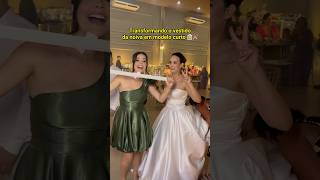 Transformei o vestido da noiva em um modelo curto 👰🏻‍♀️🥂Tutorial customizacao casamento [upl. by Jehovah]