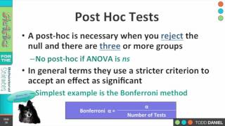 123 ANOVA Post Hoc Tests [upl. by Meg573]