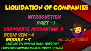 Liquidation of Companies Introduction [upl. by Delainey]