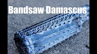 Damascus From Worn Out Bandsaw Forging A Kitchen Knife Pattern Welded Blacksmithing Knifemaking [upl. by Gretta]