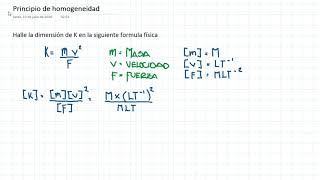 Principio de homogeneidad Ejemplo 2 [upl. by Cirri84]