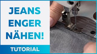 Eine Jeans enger nähen Tutorial [upl. by Barram217]