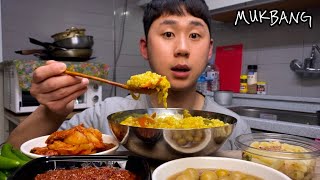 카레 김치 청양고추 갈치속젓 메추리알장조림 감자채볶음 집밥입니다 먹방 MUKBANG [upl. by Yodlem851]