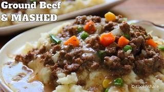 Budget Comfort Ground Beef and Gravy Over Mashed Potatoes [upl. by Chuipek]