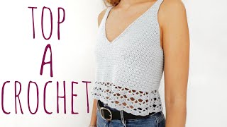 TOP CON CALADO  Tutorial crochet [upl. by Alexis]