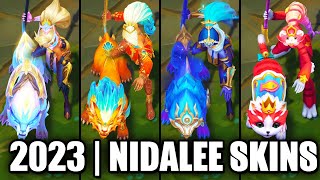 ALL NIDALEE SKINS SPOTLIGHT 2023  League of Legends [upl. by Yenots]