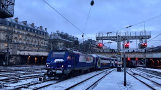 Arrivée d’une VB2N de bon matin après la neige à Saint Lazare [upl. by Inahet578]