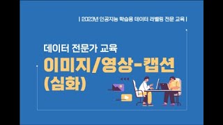 2023 인공지능 학습용 데이터 라벨링 전문교육  이미지영상 캡션 심화 실습11 [upl. by Hanley]