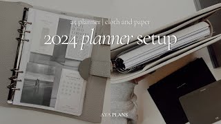 A5 6Ring 2024 Planner Setup  Cloth and Paper Foundations Leather Agenda [upl. by Charita]