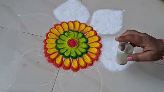 Diwali special rangoli  Rangoli for dipawali in just 3 minutes 😱 [upl. by Siul342]