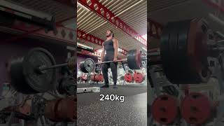 Heavy 240kg Stiff Legged Deadlift gym powerlifting [upl. by Etneciv]