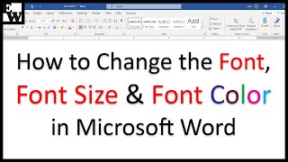 How to Change the Font Font Size and Font Color in Microsoft Word [upl. by Ordnas]