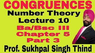 CONGRUENCES in Number Theory Part 3 Lecture 10thHow to find remainder by using congruence [upl. by Barncard]