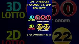 Lotto Result November 13 2024 5pm Draw shorts [upl. by Gayla]